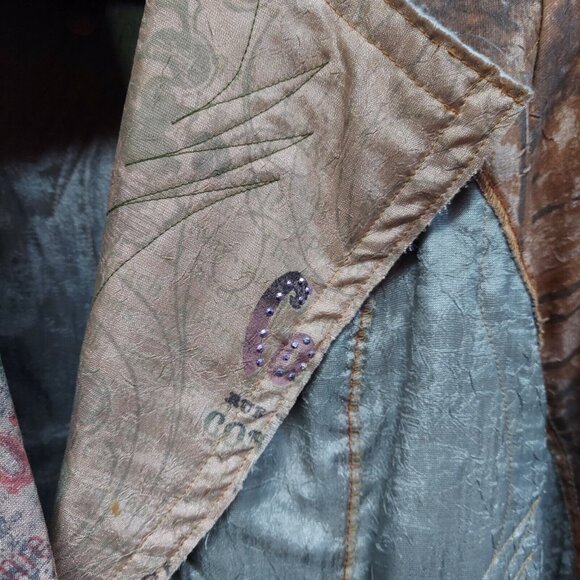 Scissors Paper Rock Art-Wear Large Loose Collar Two-Button Outerwear Blazer USA - Picture 3 of 11